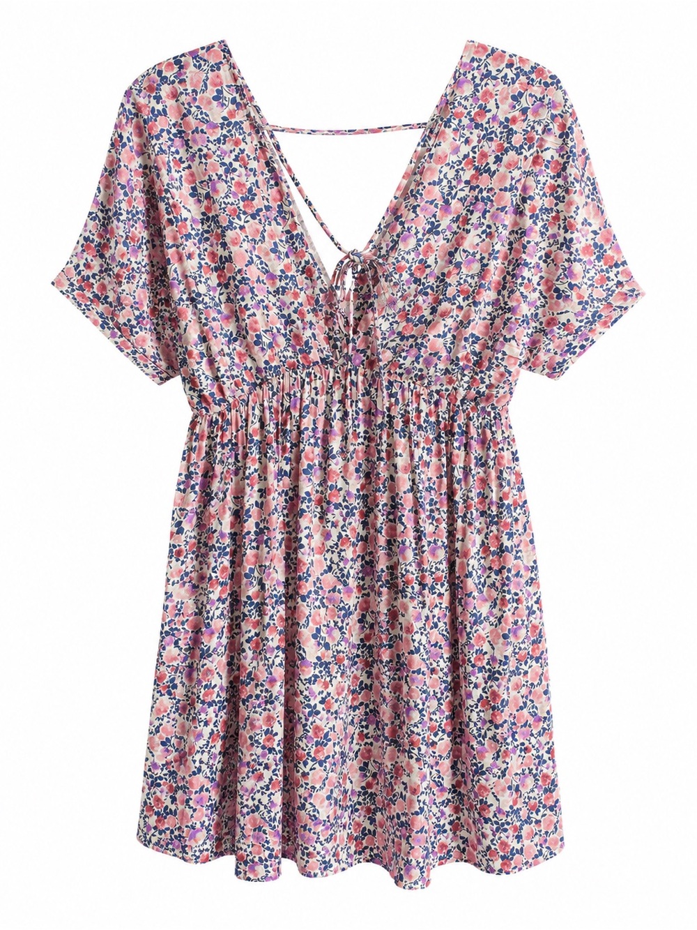 Lulu's Pink, Blue & Purple Floral Mini Dress